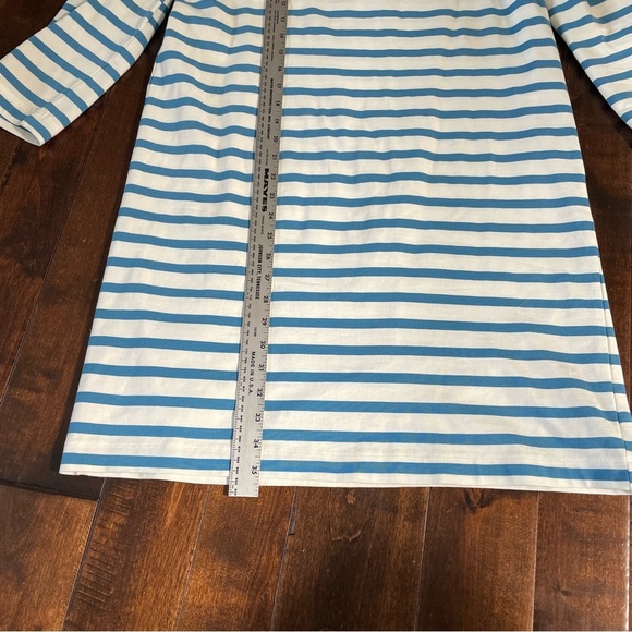 Boden Mini T-shirt Dress 3/4 sleeve blue white striped size 8R preppy - Picture 9 of 11